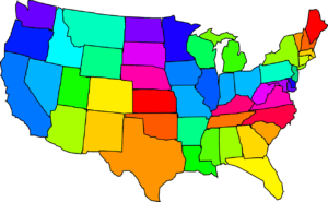 colorful map of the united states